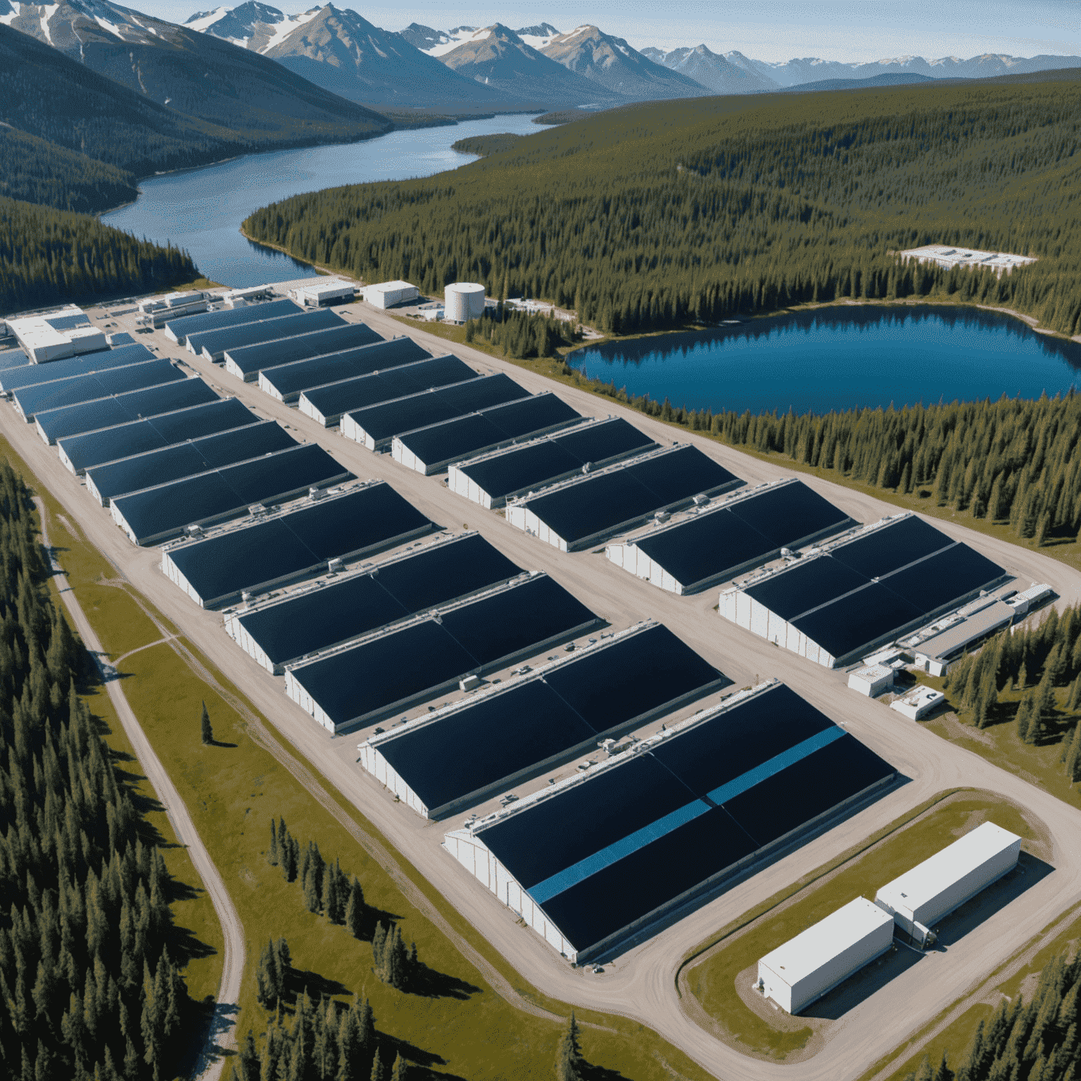 Advanced energy storage facility in Canada with large-scale batteries, pumped hydro storage, and innovative thermal storage systems